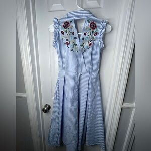 Blue Dress with flower